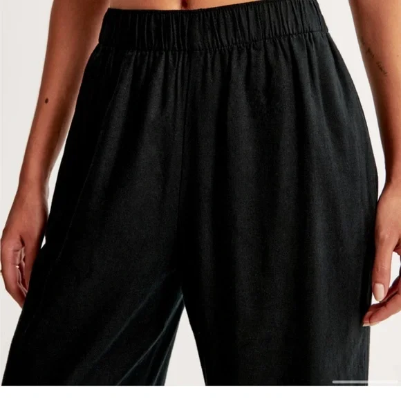 Abercrombie Linen-Blend Pull-On Pant - Black - Picture 6 of 7